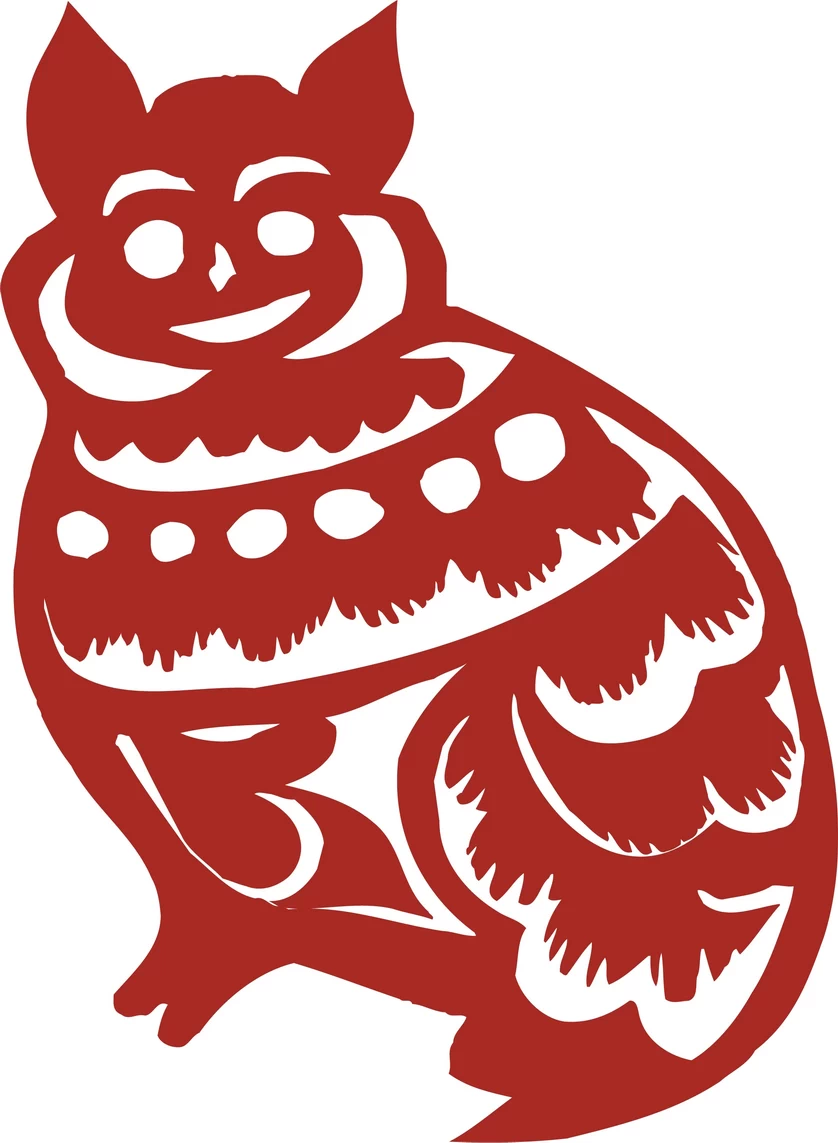 中国风中式传统喜庆民俗人物动物窗花剪纸插画边框AI矢量PNG素材【592】